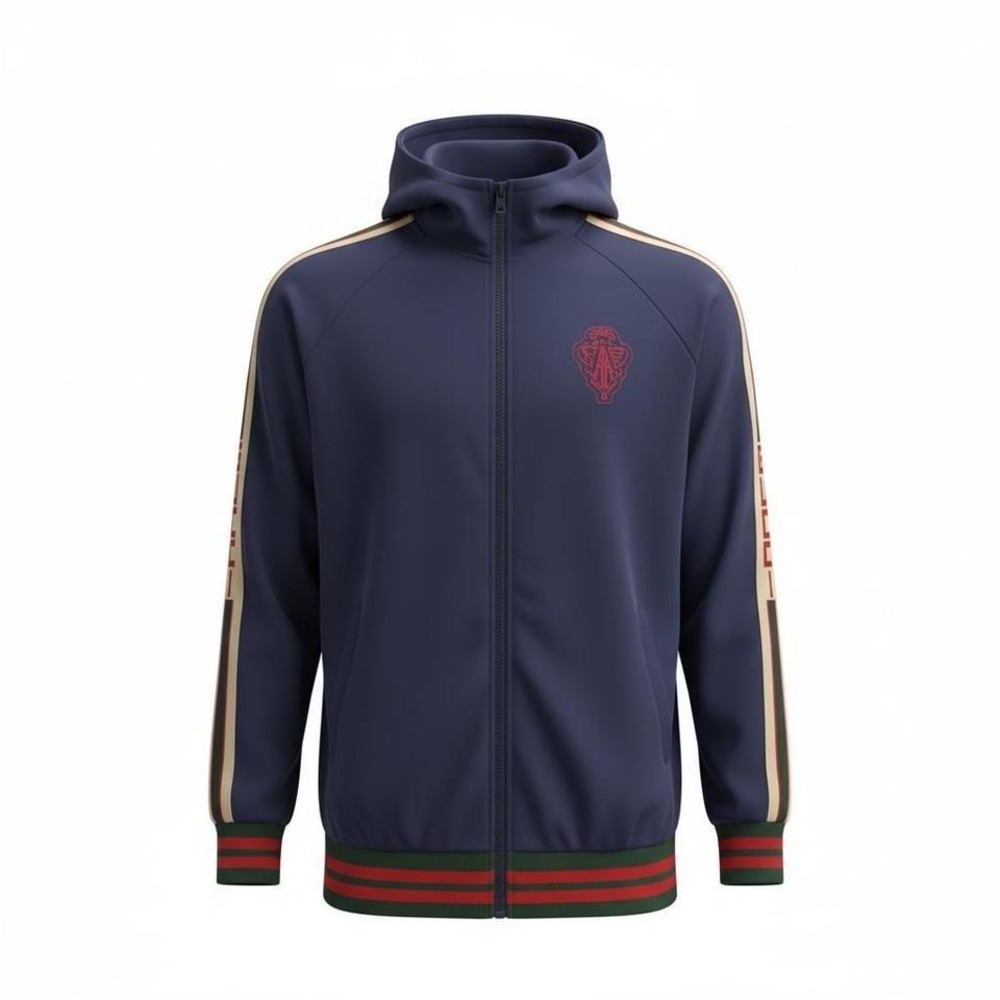Gucci navy blue zip up hoodie Size XXL